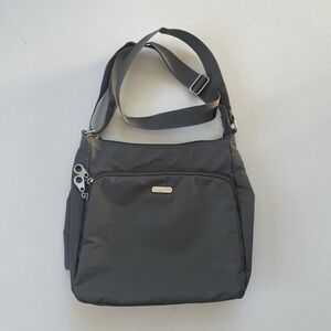 Baggallini Gray Joey hobo Crossbody Bag Purse Organization Travel Lightweight